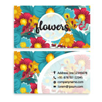 Watercolor Flowers Business Card
