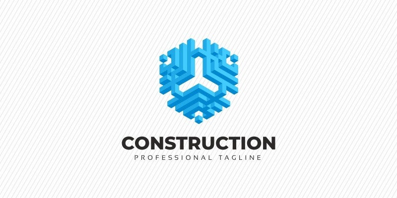 Construction - Hexagon Abstract 3D Logo