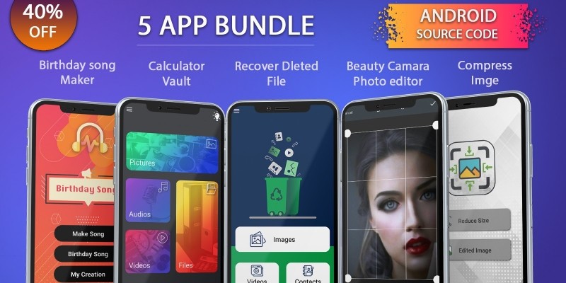 5 Android App Source Code Bundle