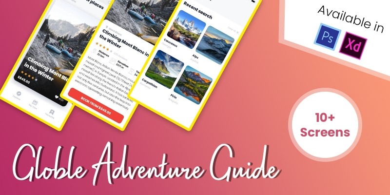 Globle Adventure Guide App UI Design