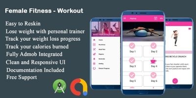 Female Fitness Workout - Android Studio Code