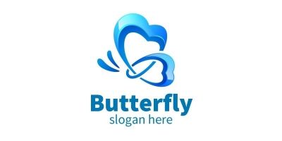 Butterfly Logo With 3D Concept