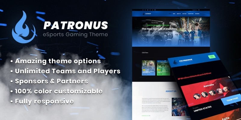 Patronus - eSports Gaming Theme For Teams