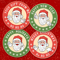 Santa Sticker Templates