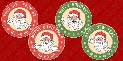 Santa Sticker Templates