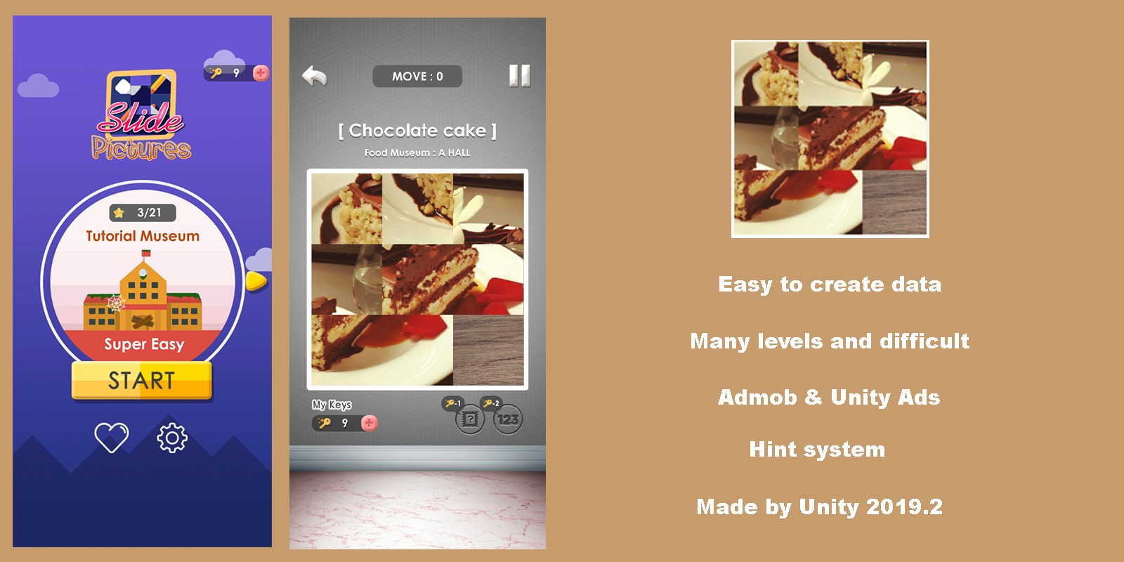 Slide Pictures Puzzle - Unity Game