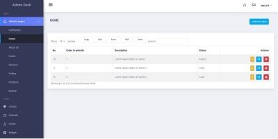 Admin Dashboard With DB SQL