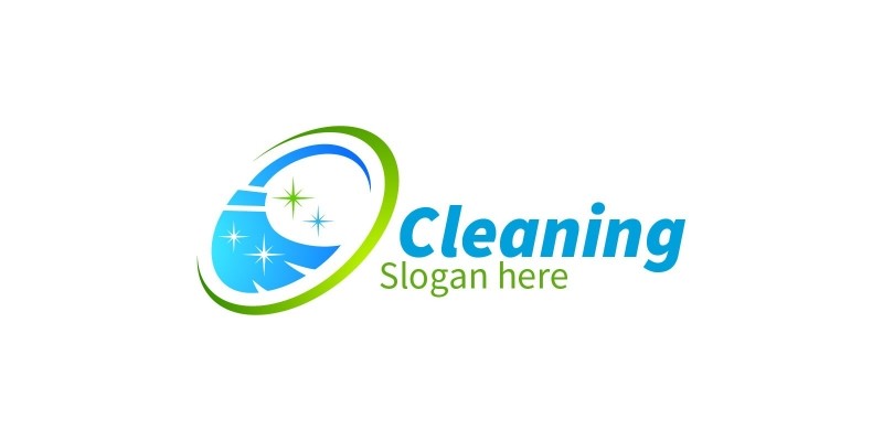 Cleaning Service Logo with Eco Friendly 3