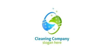 Cleaning Service Logo with Eco Friendly 4