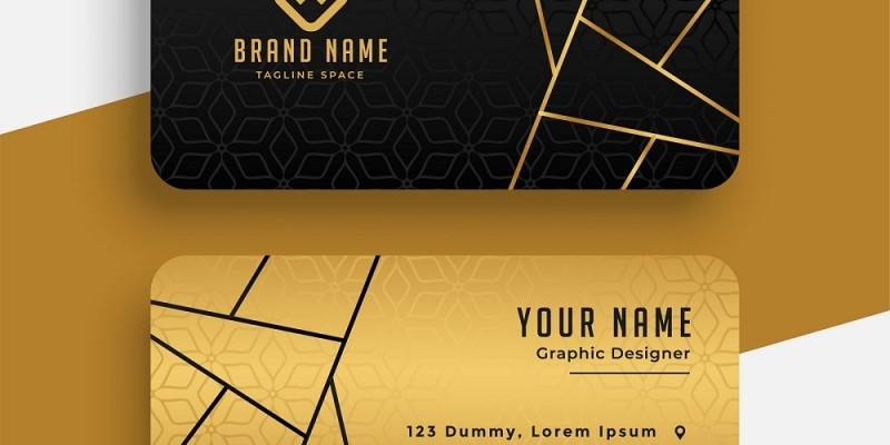 Geomec Black And Gold Business Card Template