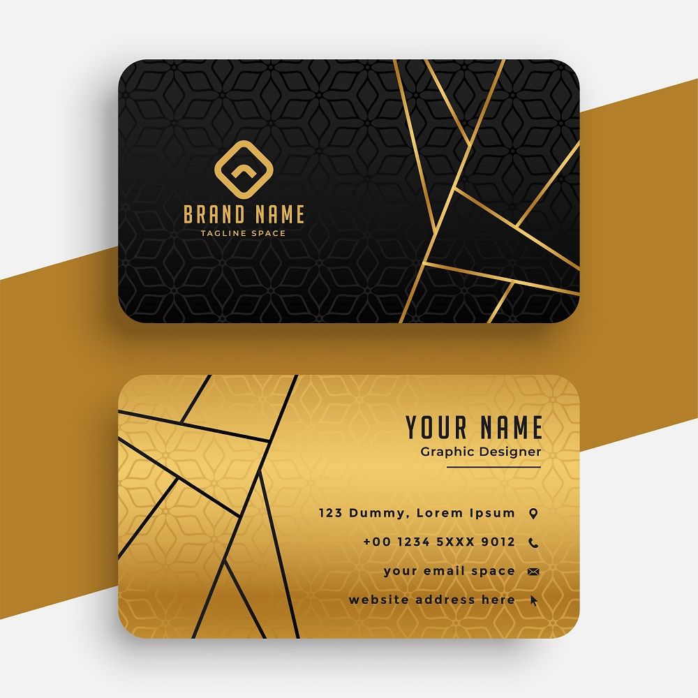 Geomec Black And Gold Business Card Template by CZCode Codester