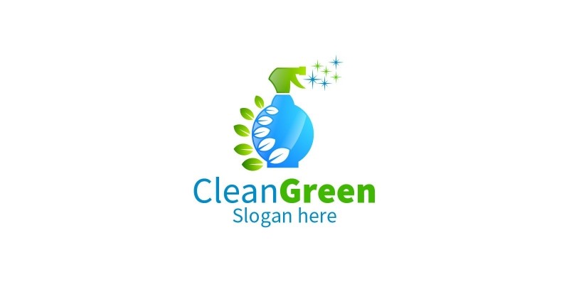 Cleaning Service Logo with Eco Friendly 22