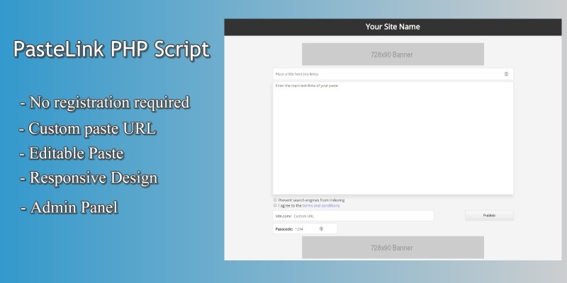 PasteLink PHP Script