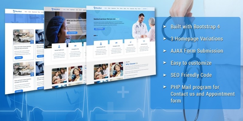 MaxMed Hospital Landing Page Template