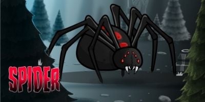 Giant Black Widow Spider Game Sprites