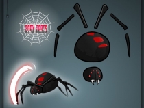 Giant Black Widow Spider Game Sprites Screenshot 1