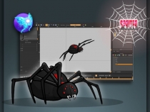 Giant Black Widow Spider Game Sprites Screenshot 2