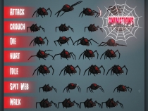 Giant Black Widow Spider Game Sprites Screenshot 4