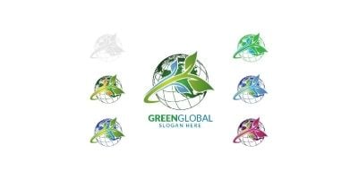Natural Green Tree Logo with Ecology Leaf Design 8