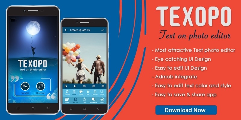 Texopo - text On Photo Quote Creator Android App 