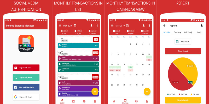 Daily Income Expense Manager Android App Template