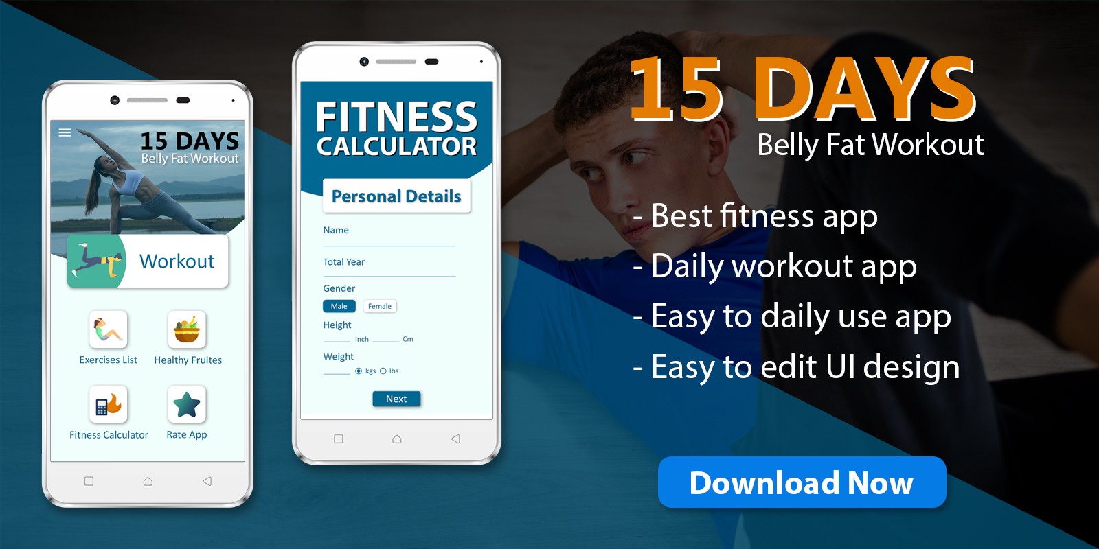 15 Days Belly Fat Workout - Android App Template