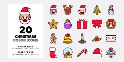 20 Christmas Color Icons