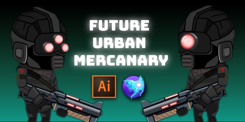 Future Urban Mercenary 2D Character Sprites