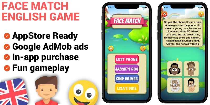 Face Match iOS English Learning Game