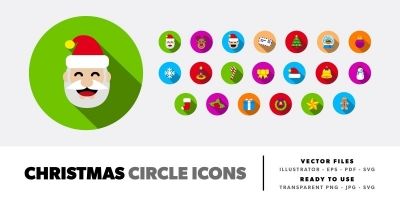 Christmas Circle  Icons