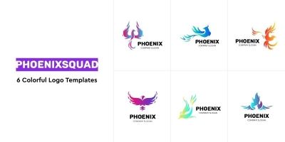 PhoenixSquad - 6 Colorful Logo Templates