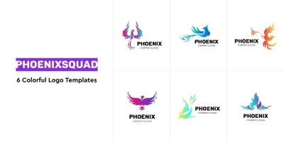 PhoenixSquad - 6 Colorful Logo Templates