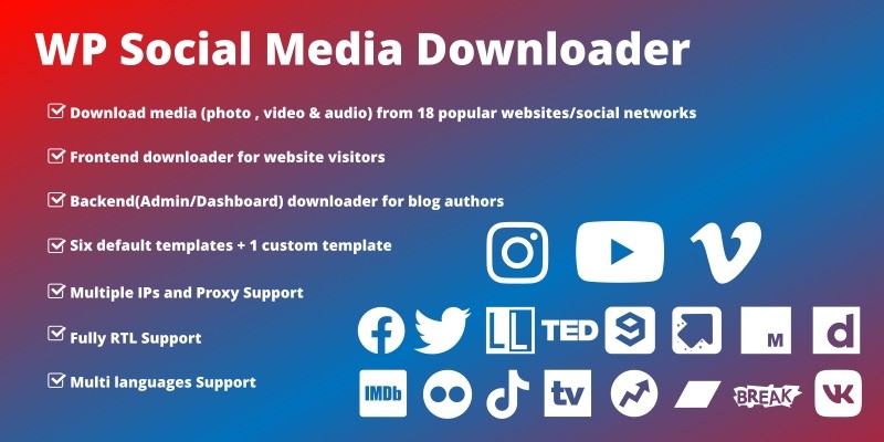 WordPress Social Media Downloader Plugin