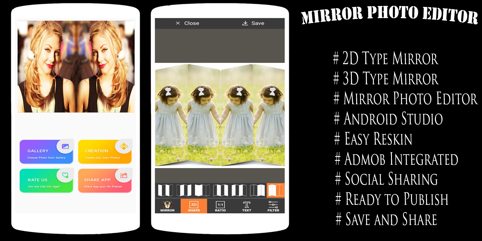 Mirror Photo Editor Android App Template by Mp4uapps