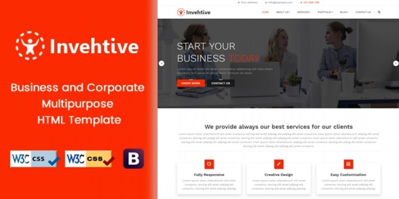Invehtive - Business And Corporate bootstrap HTML 