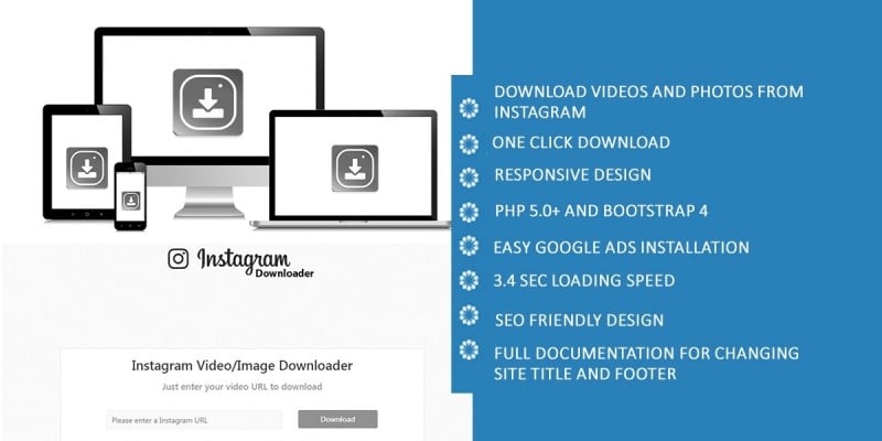 Instant Instagram Photos and Videos Downloader PHP