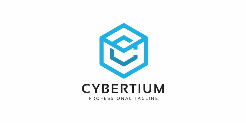 Cybertium C Letter Hexagon Logo