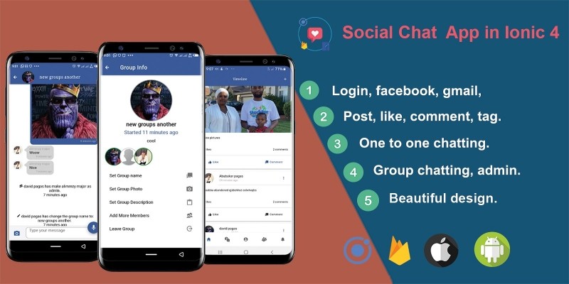 Social Chat - Ionic 4 Real-Time Firebase