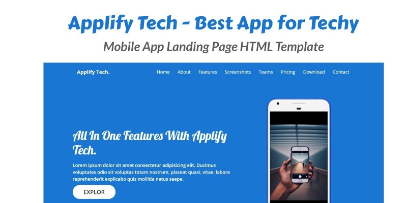 Applify Tech - Mobile App Landing Page HTML Templa