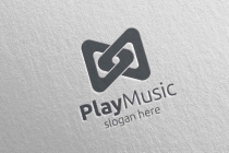 Abstract Music Logo With Note And Play Concept Screenshot 3
