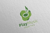 Abstract Music Logo With Note And Play Concept Screenshot 4