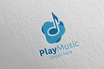 Abstract Music Logo With Note And Play Concept Screenshot 5