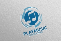 Abstract Music Logo with Note and Play Concept Screenshot 5