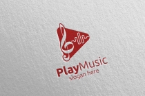 Abstract Music Logo with Note and Play Concept Screenshot 1