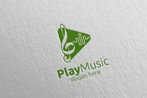 Abstract Music Logo with Note and Play Concept Screenshot 4