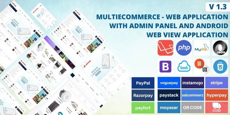 Multi Ecommerce - Web Application And Android App