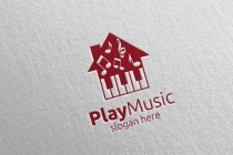 Music Logo with Note and House Concept  Screenshot 1