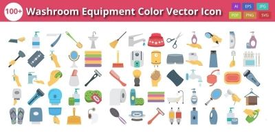 Washroom Equipment Color Vector Icon