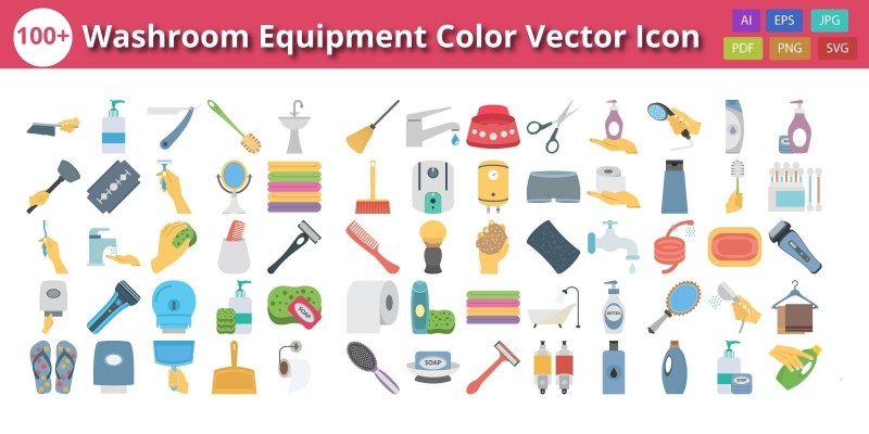 Washroom Equipment Color Vector Icon
