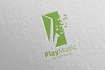 Saxophone Music Logo Design with Square Concept Screenshot 4